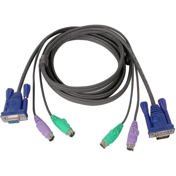 Iogear Keyboard/Video/Mouse (Kvm) Cable - 6 Pin Ps/2(M), Hd-15 (M) - 6 Pin G2L5003P